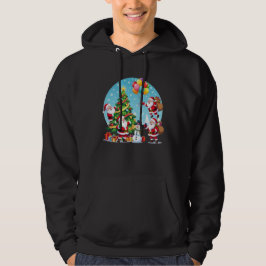**“Multi-Tomte Julglädje – 3D Tecknad Transparent Hoodie