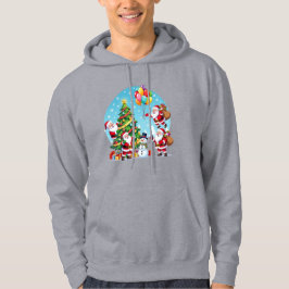 **“Multi-Tomte Julglädje – 3D Tecknad Transparent Hoodie
