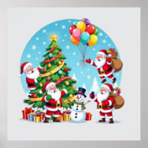**“Multi-Tomte Julglädje – 3D Tecknad Transparent