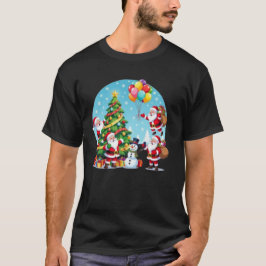 **“Multi-Tomte Julglädje – 3D Tecknad Transparent T Shirt