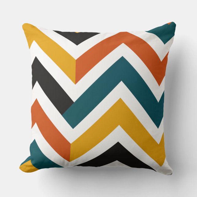 Multicolor Chevron Geometric Pattern Kudde (Framsida)