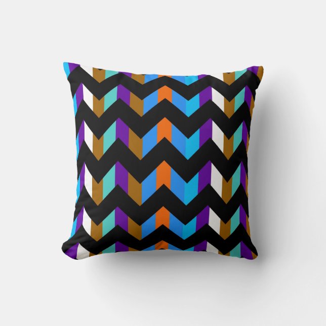 Multicolor Chevron Sicksack 6 Kudde (Framsida)