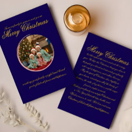 Multicolor Christmas Greeting Card with Family Mes Tack Kort