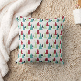Multicolor Christmas Trees Pattern Kudde