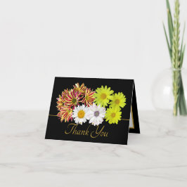 Multicolor Daisy Bouquet Botanical Chic Thank You Kort