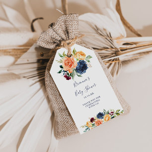 Multicolor Elegant Blommig Bebis Shower  Presentetikett