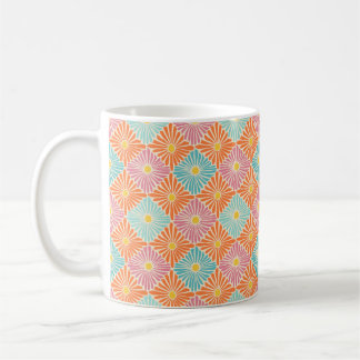 Multicolor Flower Mosaic Retro Kaffemugg
