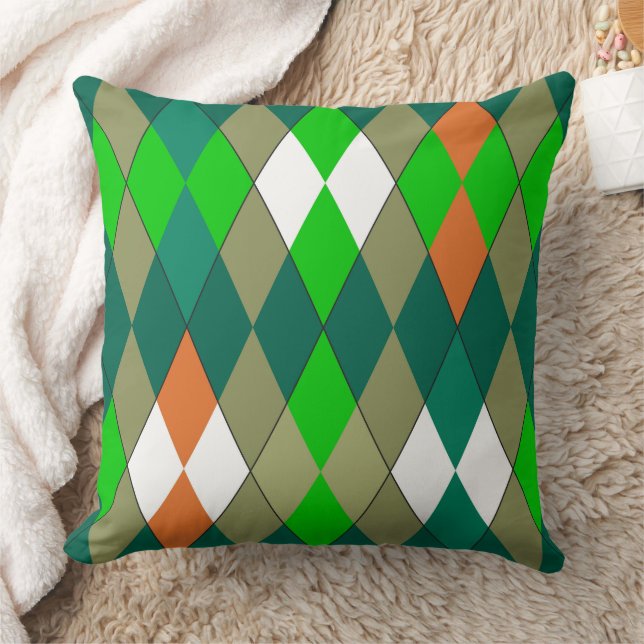 Multicolor geometric pattern rhombuses minimalism kudde (Filt)