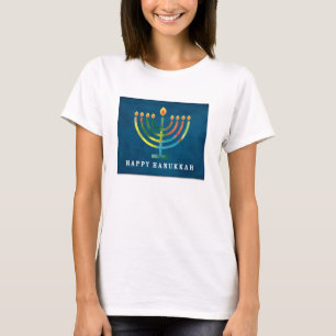 Multicolor Glad Hanukkah T Shirt