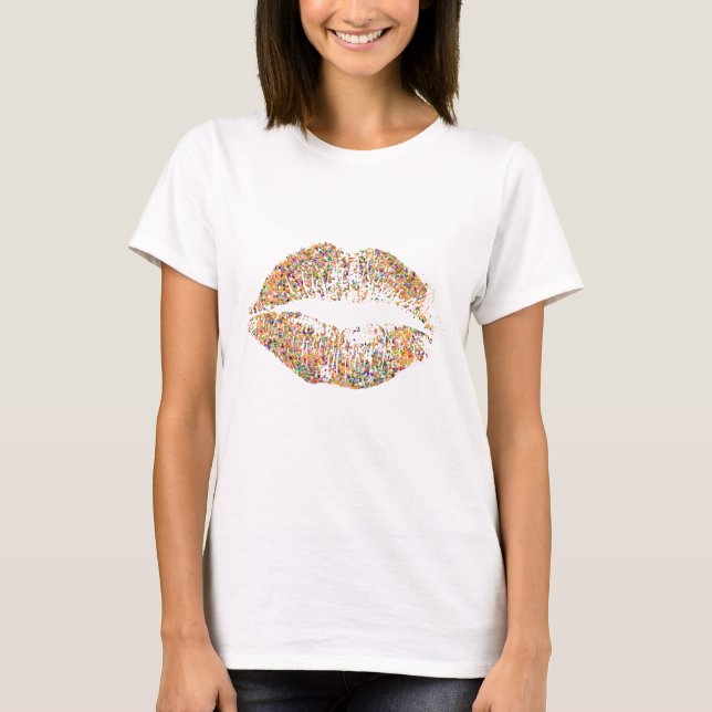 Multicolor Glitter Läppar #15 Tee (Framsida)