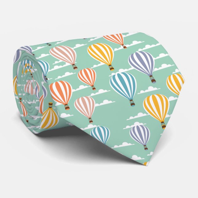 Multicolor hot air balloon Cyan background Slips (Rullad)