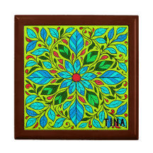 Multicolor Leaves Square Mandala Gift Box