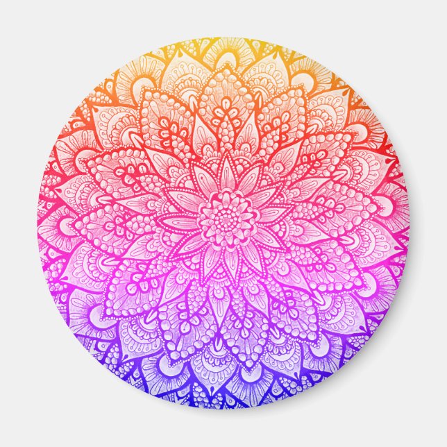 Multicolor Mandala Design Original Art  Magnet (Framsidan)