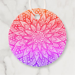 Multicolor Mandala Design Original Konst Gåvor Etiketter
