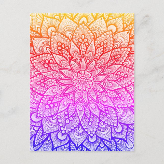 Multicolor Mandala Design Original Konst  Vykort (Framsida)
