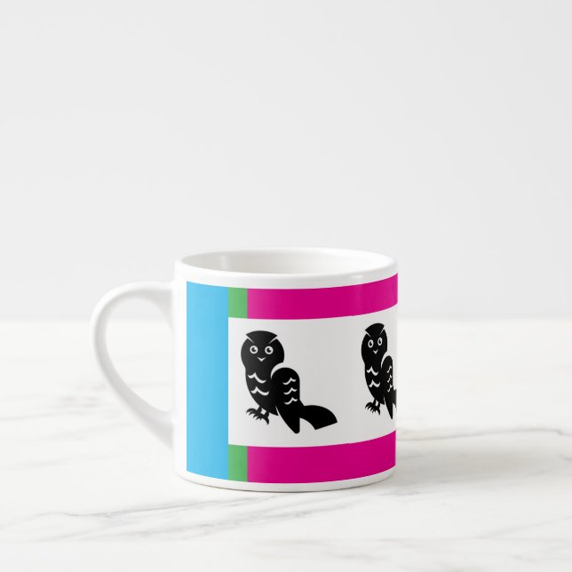 Multicolor Owl Espresso Mug Espressomugg (Vänster)