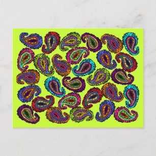 Multicolor paisley vykort