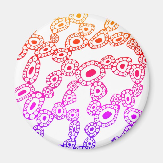 Multicolor Random Abstract Circle Blob Shapes Magnet (Framsidan)