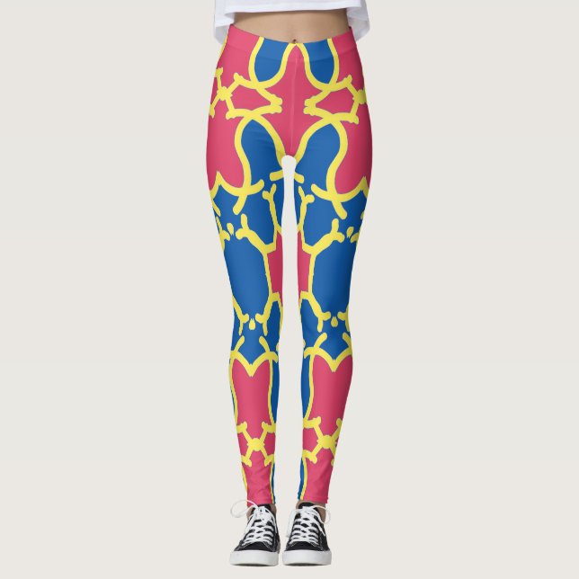 Multicolor sömlöst mönster "Ratti_Creative_Arts" Leggings (Framsida)