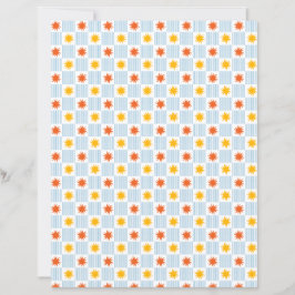 Multicolor Sunburst Checkerboard Scrapbook Paper
