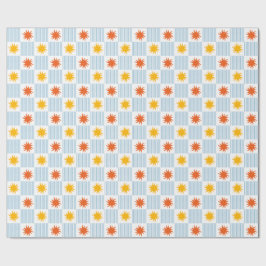 Multicolor Sunburst Checkerboard Wrapping Paper Presentpapper