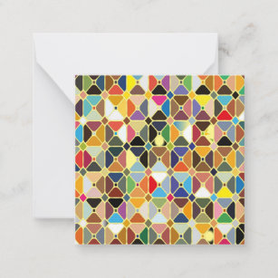 Multicolore-geometriskt mönster med oktonformer anteckningskort