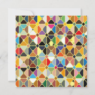 Multicolore-geometriskt mönster med oktonformer anteckningskort