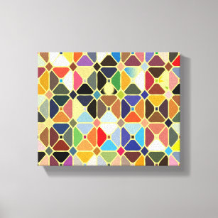 Multicolore-geometriskt mönster med oktonformer canvastryck