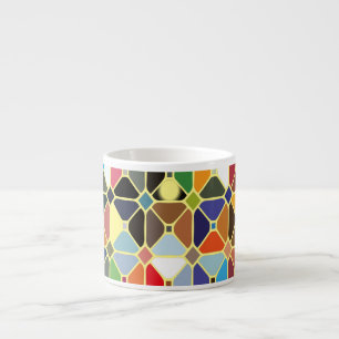 Multicolore-geometriskt mönster med oktonformer espressomugg