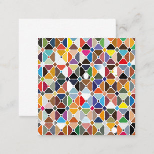 Multicolore-geometriskt mönster med oktonformer fyrkantigt visitkort