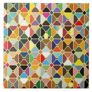 Multicolore-geometriskt mönster med oktonformer kakelplatta
