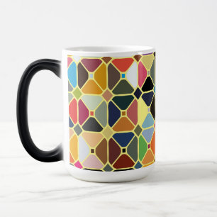 Multicolore-geometriskt mönster med oktonformer magisk mugg