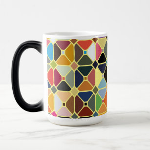 Multicolore-geometriskt mönster med oktonformer magisk mugg