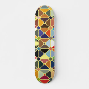 Multicolore-geometriskt mönster med oktonformer mini skateboard bräda 18,5 cm