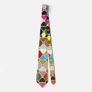 Multicolore-geometriskt mönster med oktonformer slips