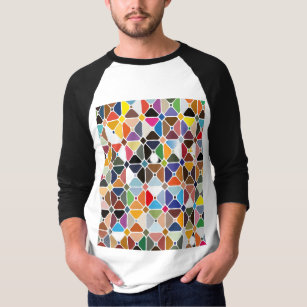 Multicolore-geometriskt mönster med oktonformer t shirt
