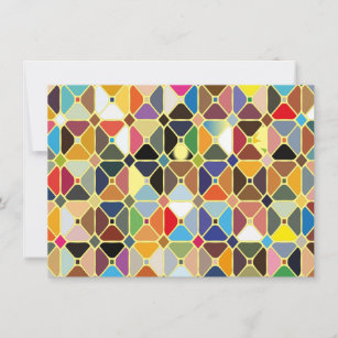 Multicolore-geometriskt mönster med oktonformer tack kort