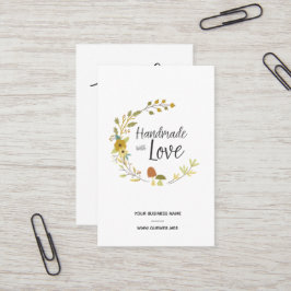 Multicolored Autumn Handmade with Love Quote Visitkort