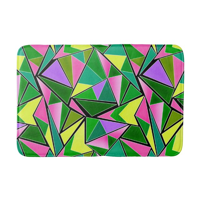 Multicolored bright neon geometric pattern badrumsmatta (Framsidan)