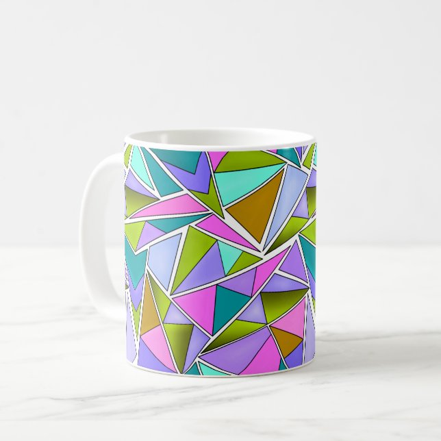 Multicolored bright neon geometric pattern  kaffemugg (Framsida vänster)