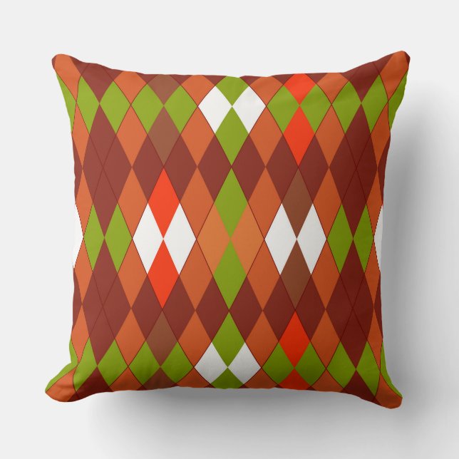 Multicolored geometric pattern rhombuses retro  kudde (Framsida)