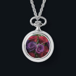 Multicolored Rose's Necklace Watch Armbandsur<br><div class="desc">This necklace watch will make a great gift for yourself or someone you know!
An original ai generated floral photo.</div>