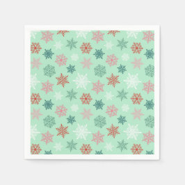Multicolored snowflake pattern – winter christmas pappersservett