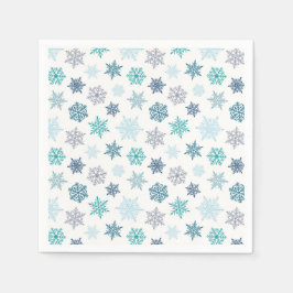 Multicolored snowflake pattern – winter christmas pappersservett