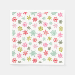 Multicolored snowflake pattern – winter christmas pappersservett