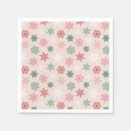 Multicolored snowflake pattern – winter christmas pappersservett