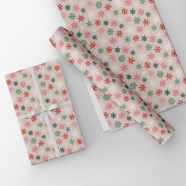 Multicolored snowflake pattern – winter christmas presentpapper