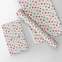 Multicolored snowflake pattern – winter christmas presentpapper