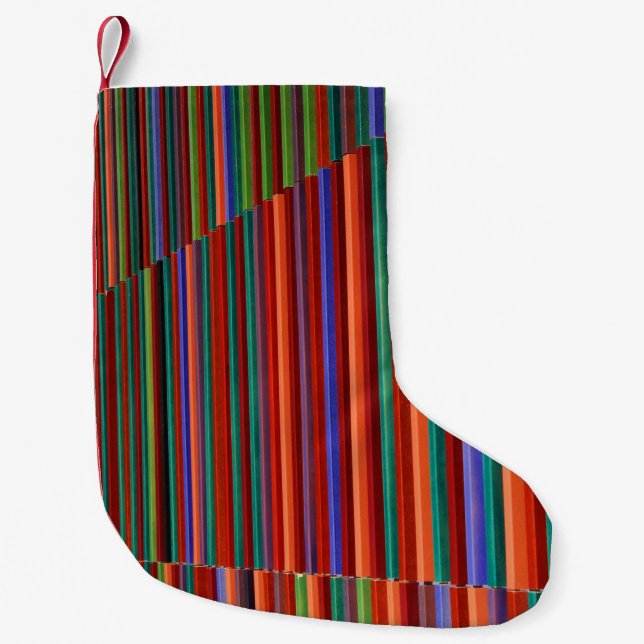 Multicolored striped illustration liten julstrumpa (Framsidan)