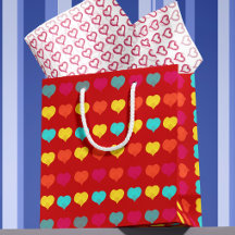 Multicolored stylish hand-drawn heart shapes